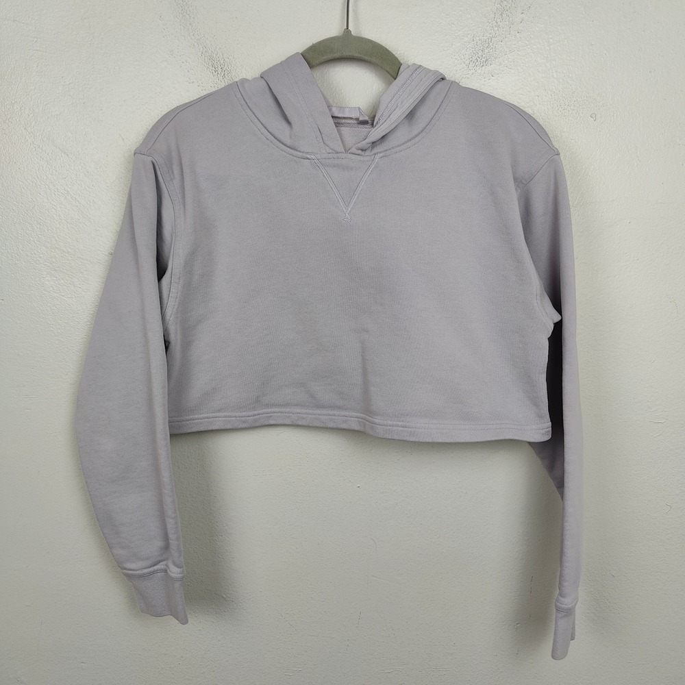 Lululemon All Yours Cropped Hoodie Womens Small Iced Iris Lavender Purple Lounge - Picture 2 of 9